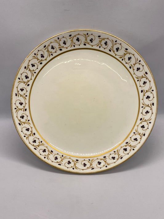 18th Century Regency Period Derby Plate in Black & Gold