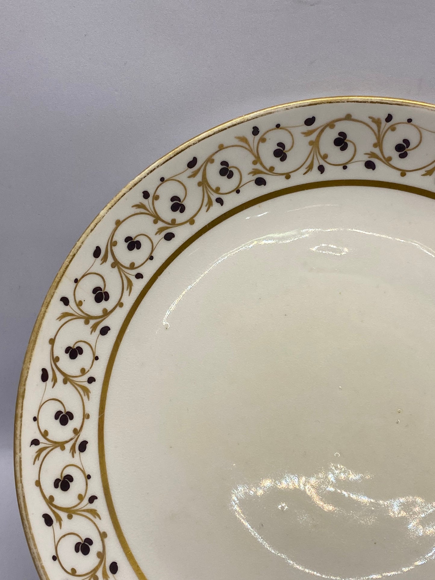 18th Century Regency Period Derby Plate in Black & Gold