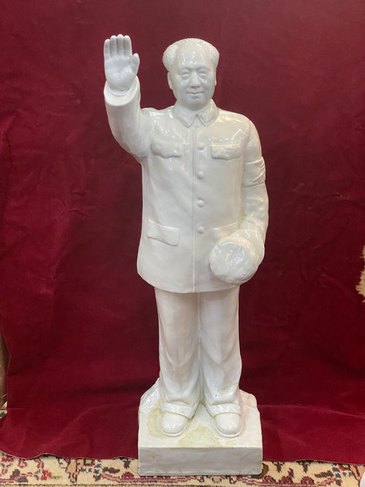 1960s Cultural Revolution Era Dehua or Blanc de Chine Chairman Mao Statue