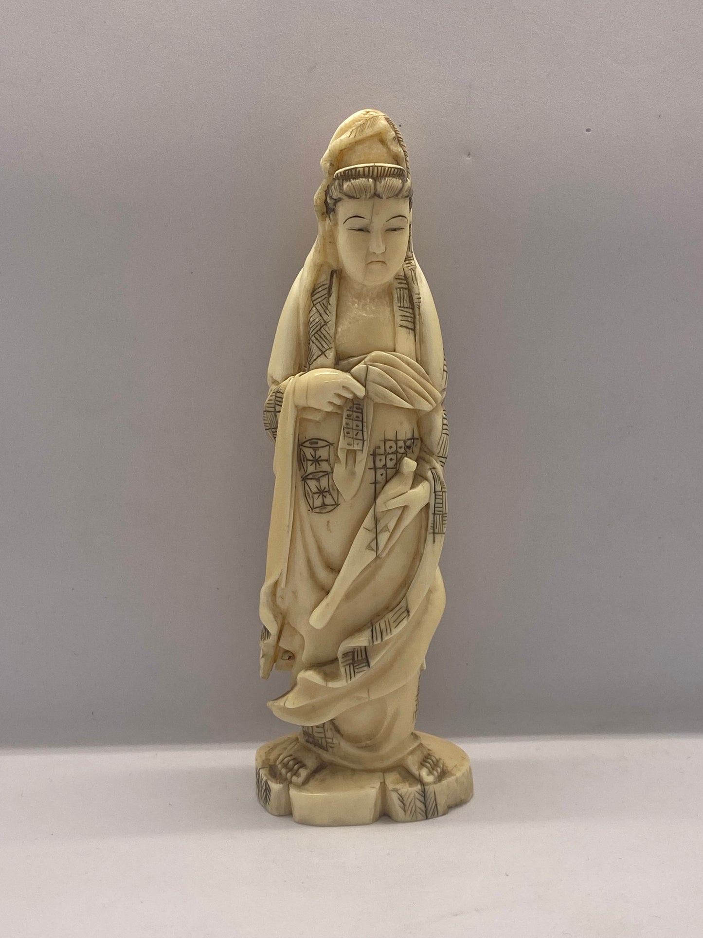 Antique Chinese Tang-Style Ivory Figurine of Long Wang Nu