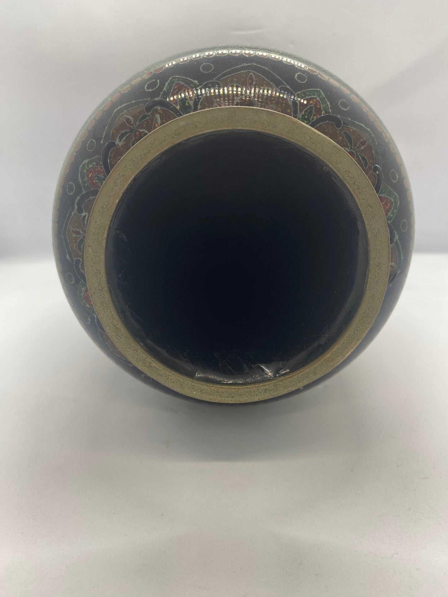 Raro y grande jarrón Ginbari Cloisonne del período Meiji de Ando Jubei