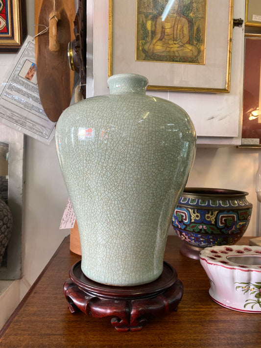 Vintage 20th century Crackle Glaze Vase in Song Dynasty Style