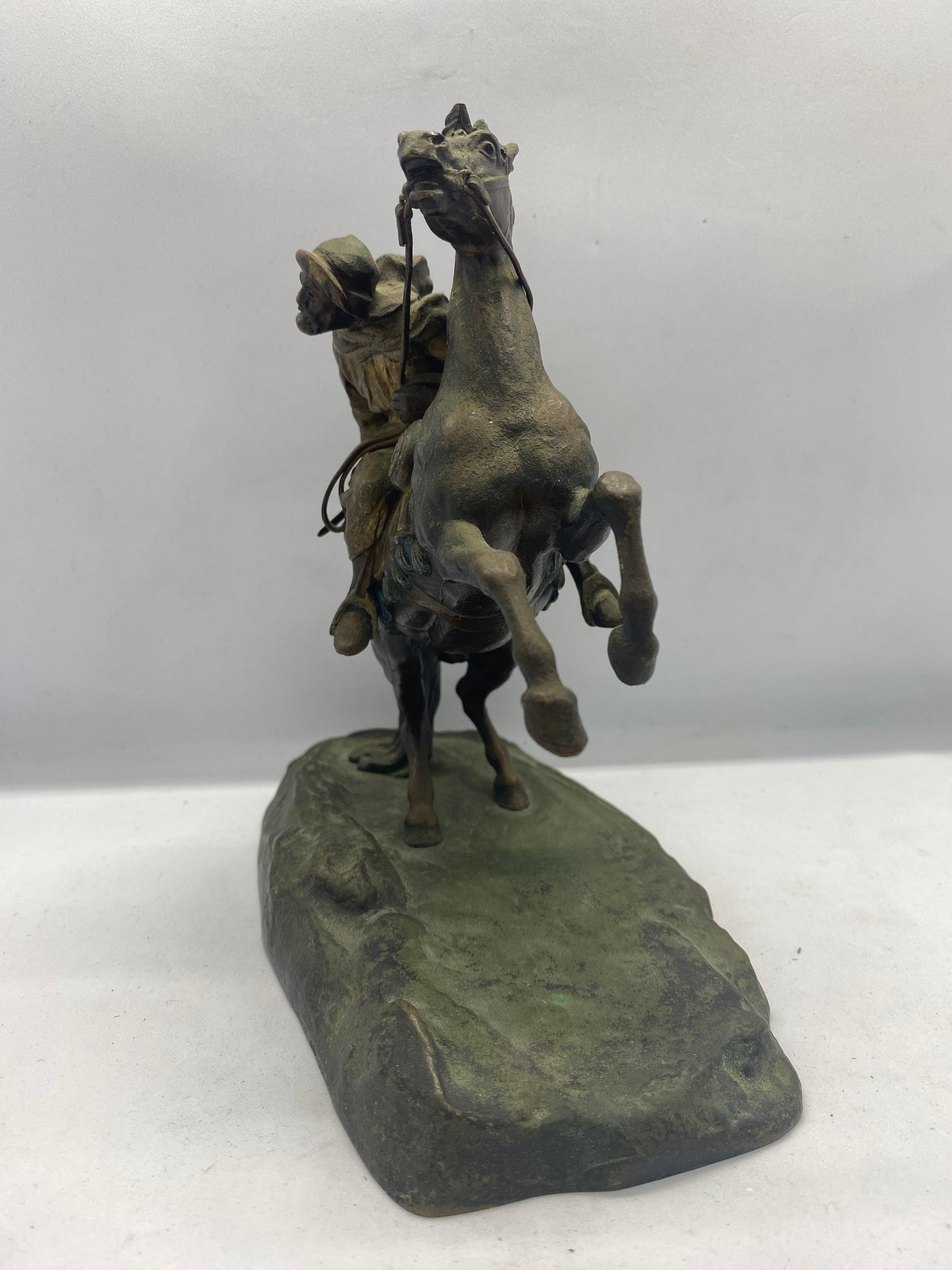 二十世纪初维也纳东方主义青铜雕塑,贝都因骑士,署名:Anton Chotka