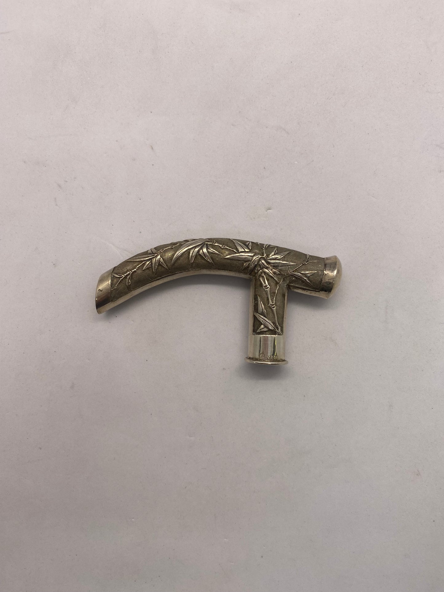 Antique Chinese Export Silver Walking Stick / Cane Handle, Canton