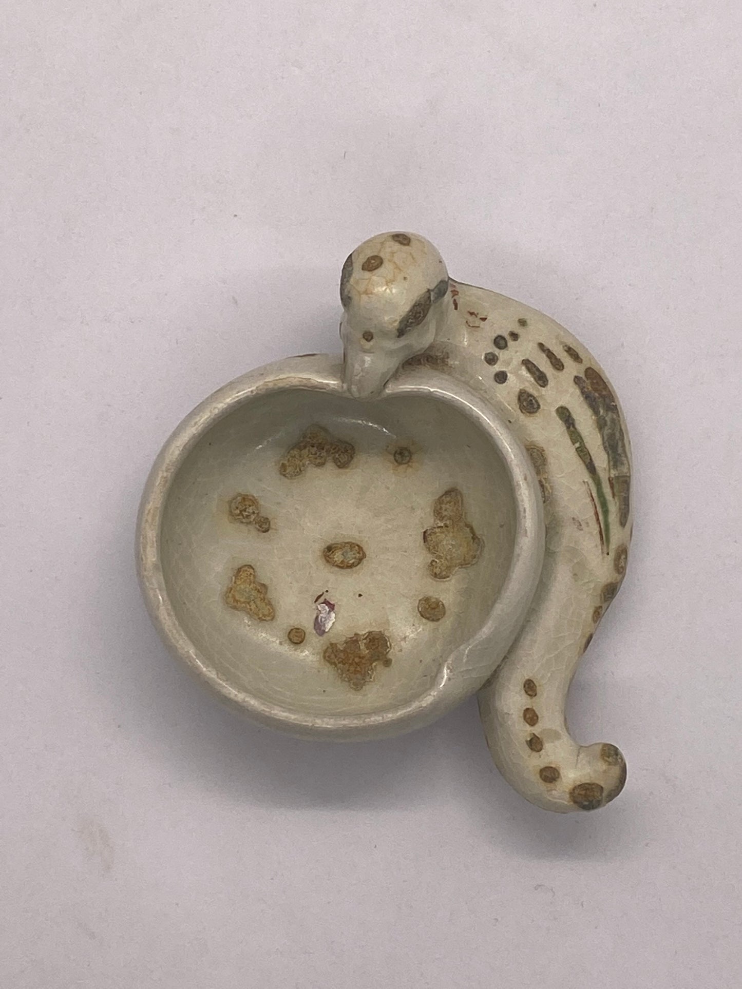Rare 15th century Hoi An Hoard Parrot and Peach Figural Brush Washer