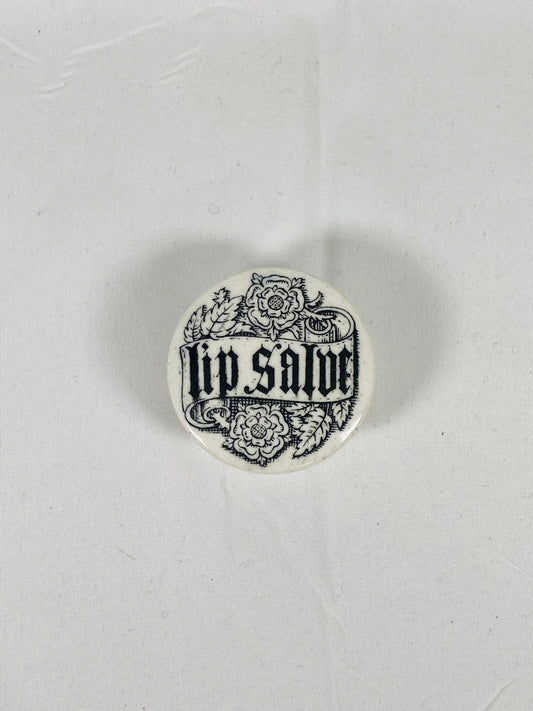 Tarro de bálsamo labial de loza victoriana de finales del siglo XIX