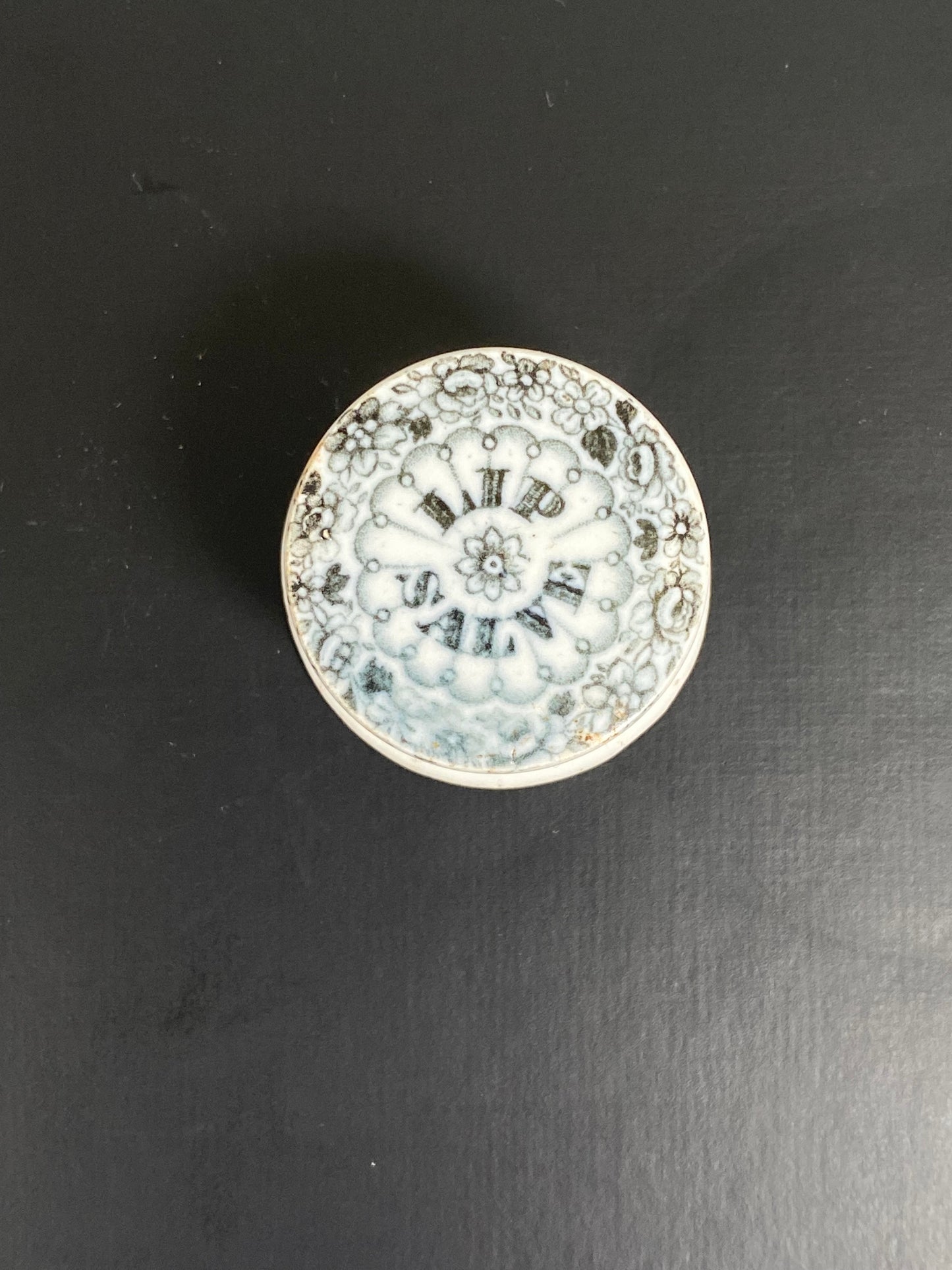 Raro y encantador bálsamo labial de loza victoriana del siglo XIX