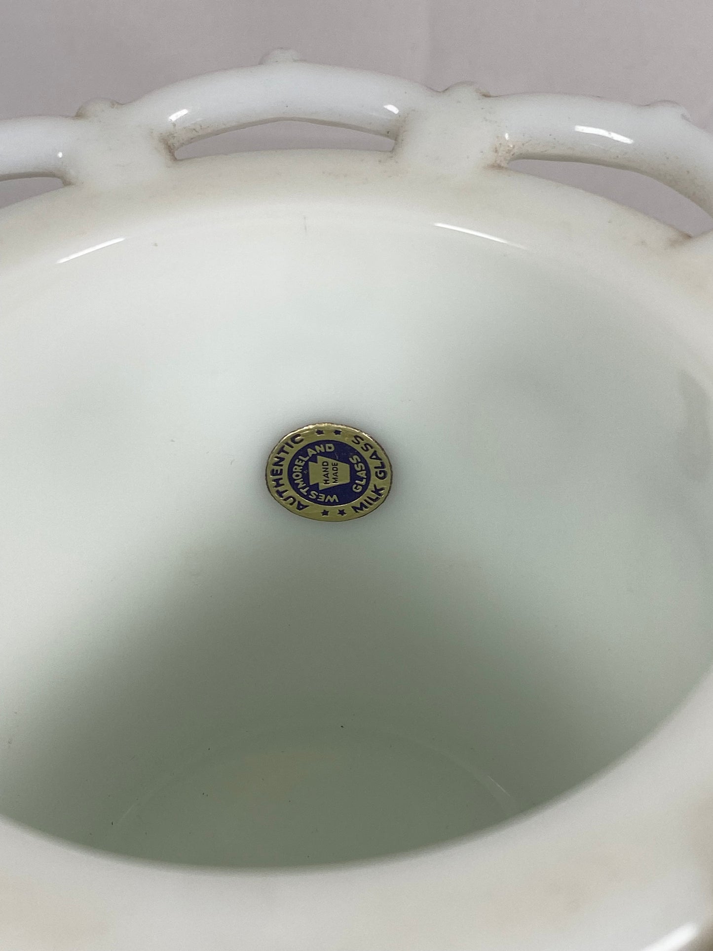 复古威斯特摩兰牛奶玻璃镶板葡萄勺