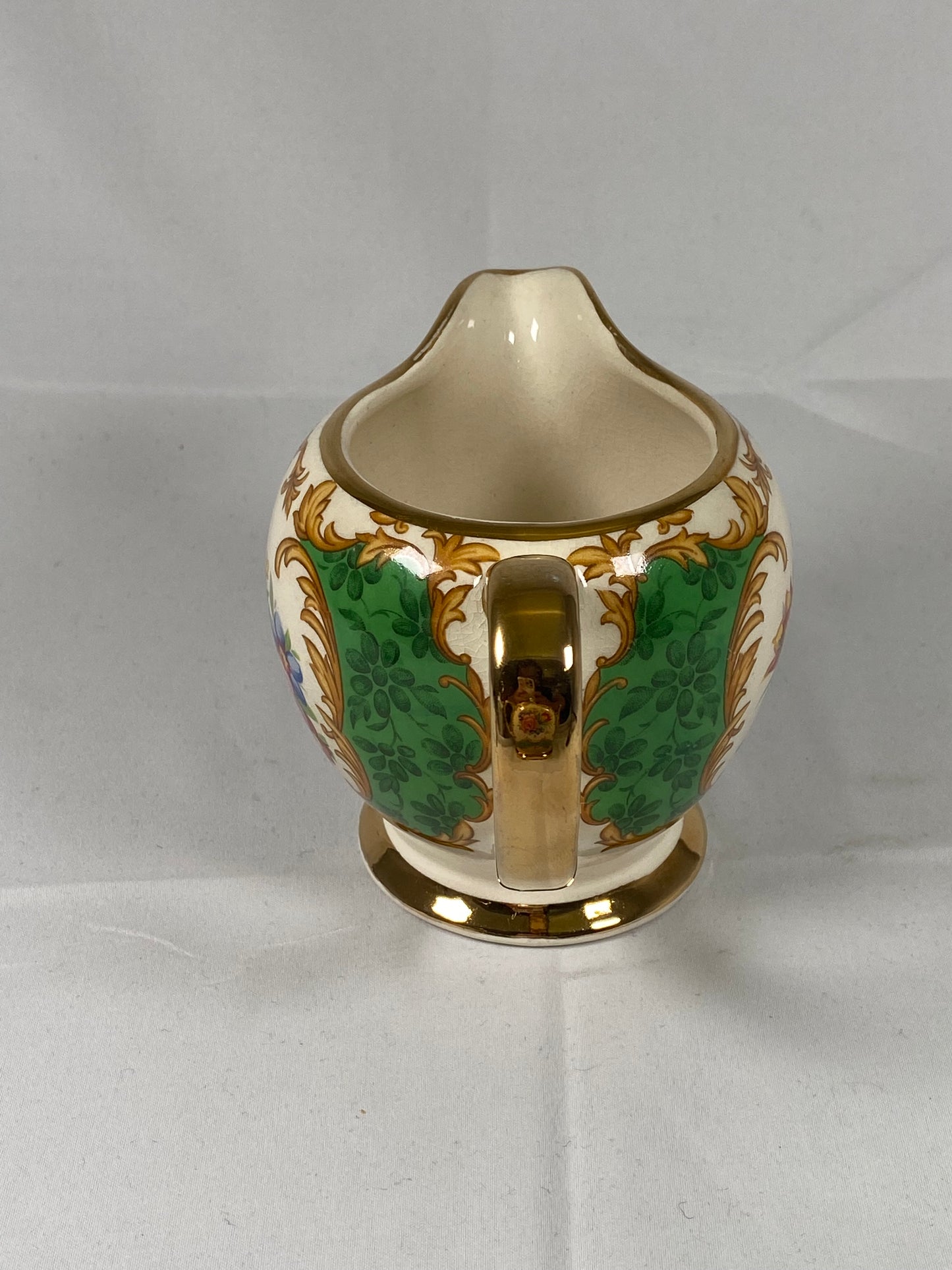 Rare Sadler England Green Floral Teapot, Sugar Bowl & Creamer 3 pc Set