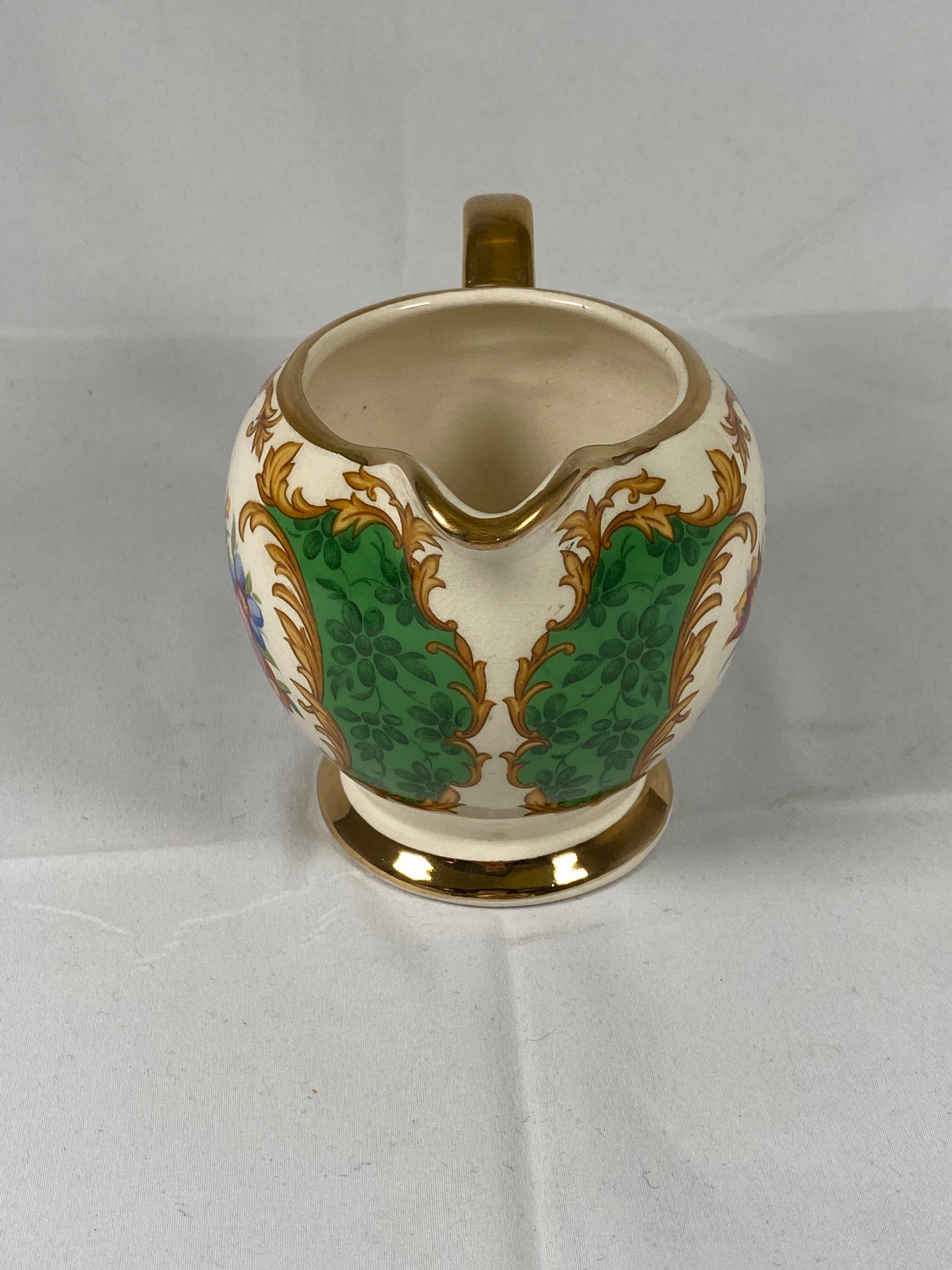 Rare Sadler England Green Floral Teapot, Sugar Bowl & Creamer 3 pc Set