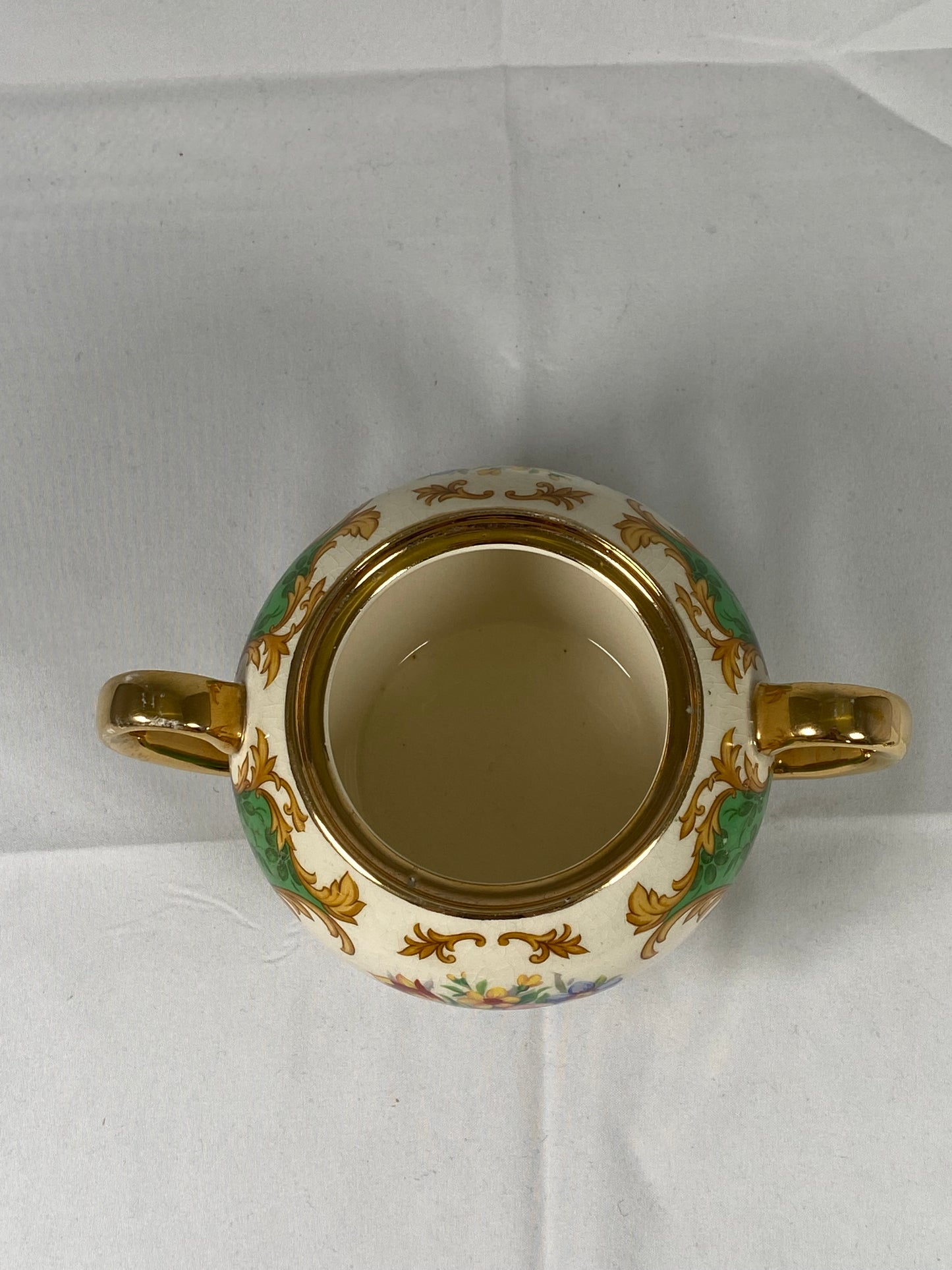 Rare Sadler England Green Floral Teapot, Sugar Bowl & Creamer 3 pc Set