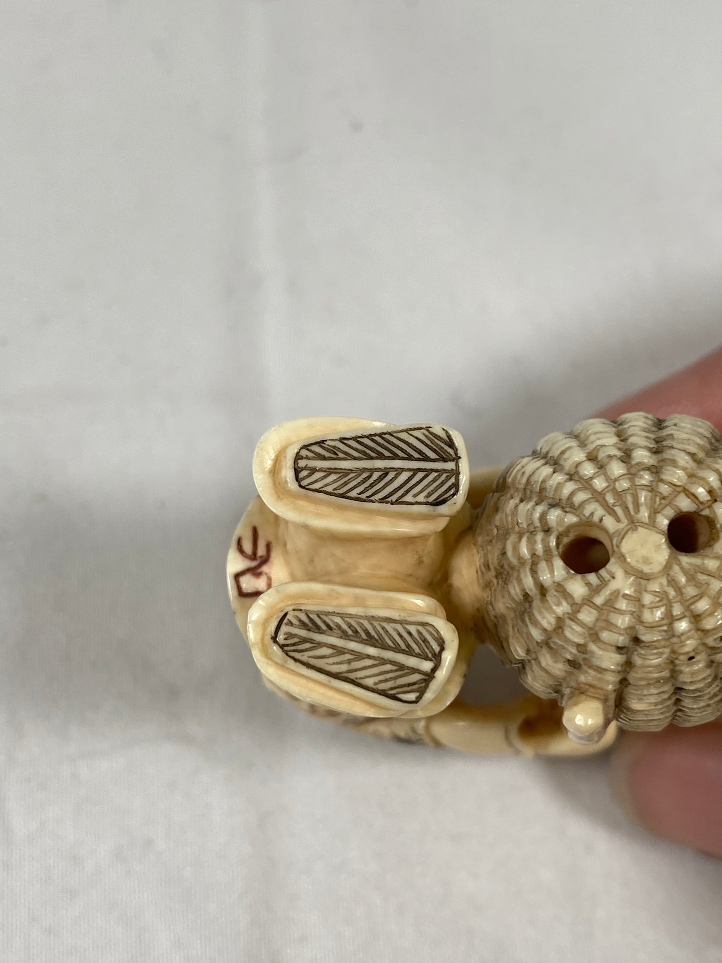 Antique Japanese Ivory Netsuke, possibly Shoulao with Child, Karako Style