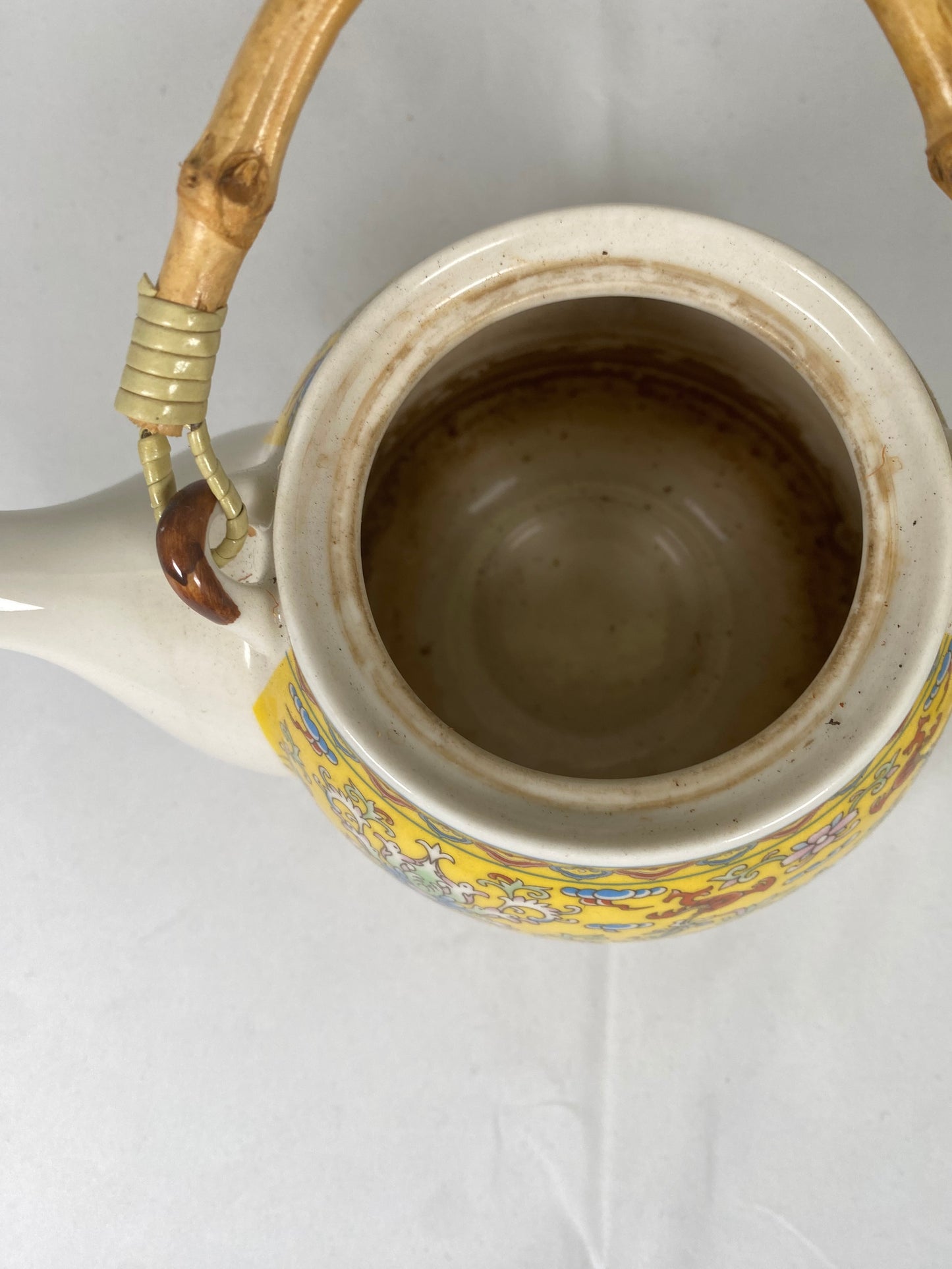 Lovely Vintage Chinese Floral Enameled Porcelain Teapot, circa 1980s
