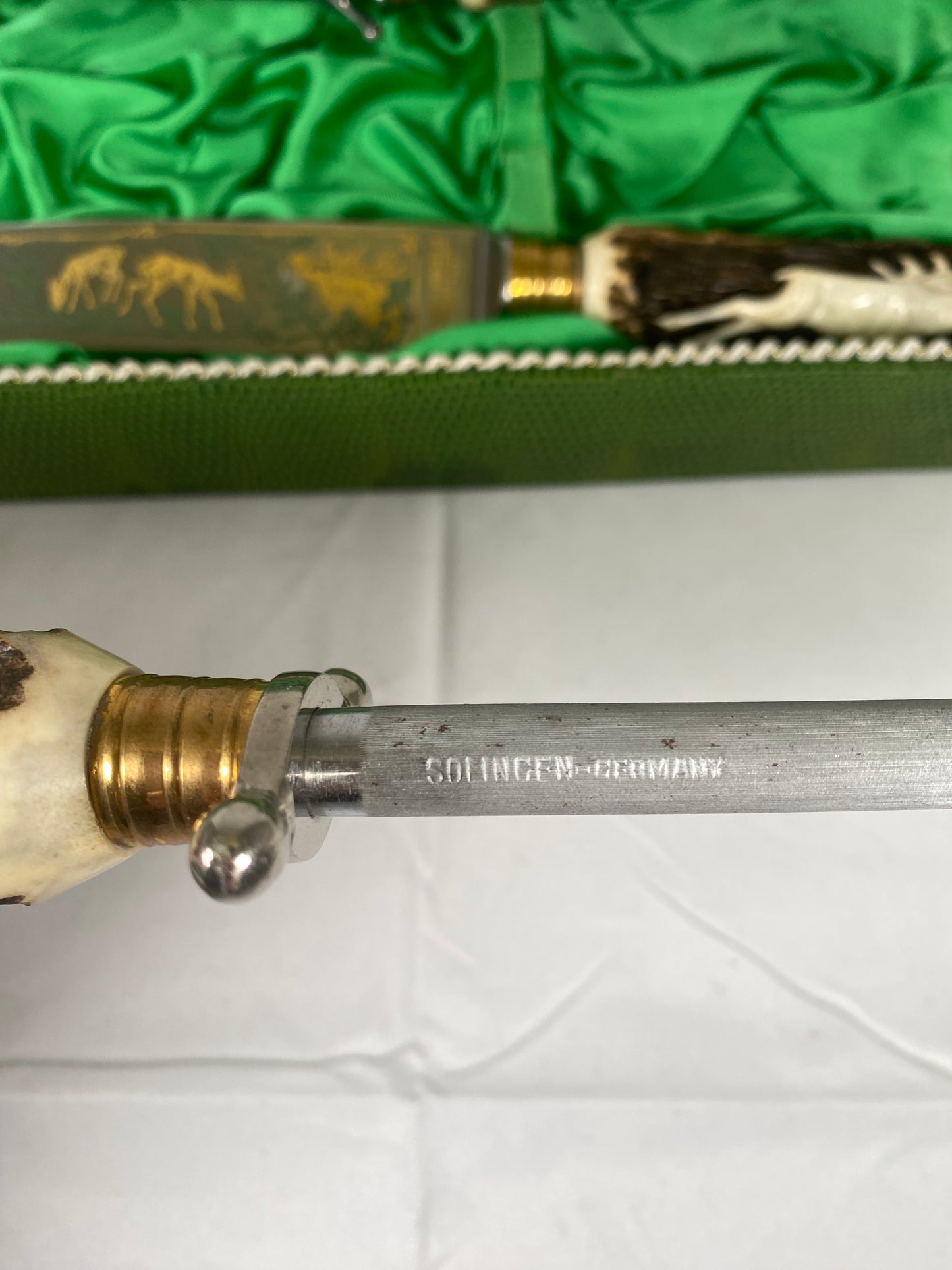 20 世纪中期德国索林根男爵鹿角雕刻套装(约 20 世纪 60 年代)