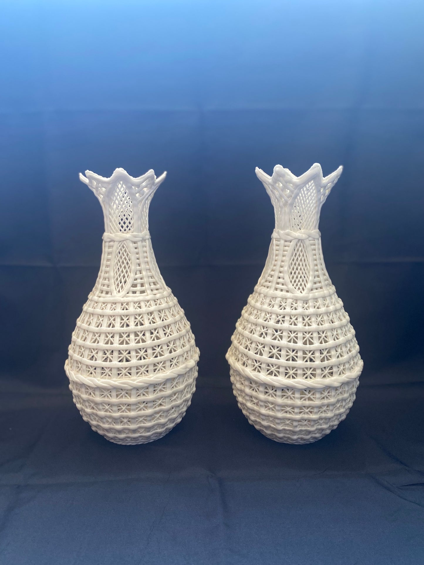 Pair of Blanc de Chine oe Dehua kiln Porcelain Vases, early Republic Period circa 1910s