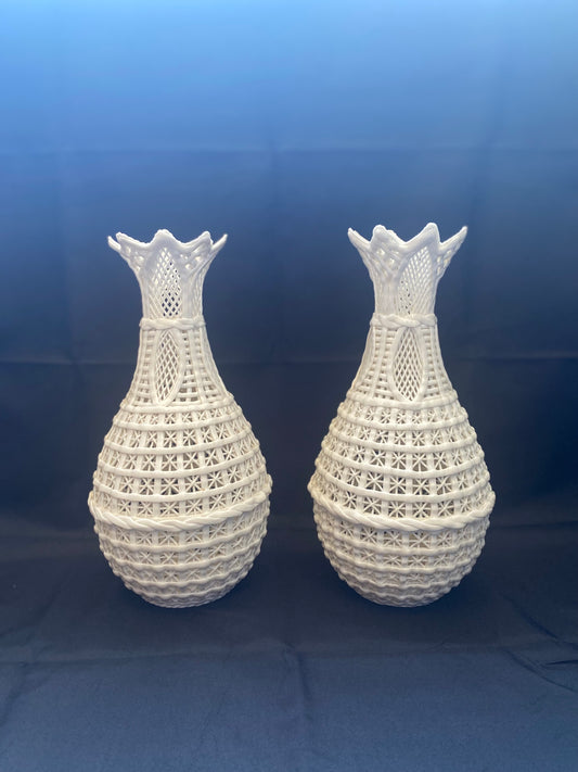 Pair of Blanc de Chine oe Dehua kiln Porcelain Vases, early Republic Period circa 1910s