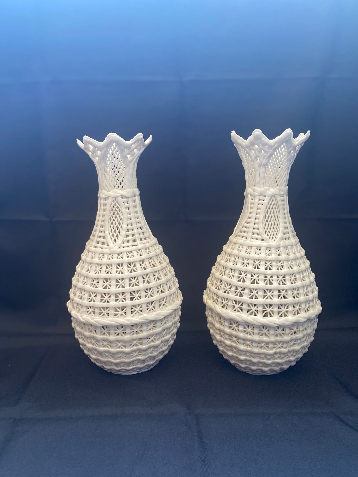 Pair of Blanc de Chine oe Dehua kiln Porcelain Vases, early Republic Period circa 1910s