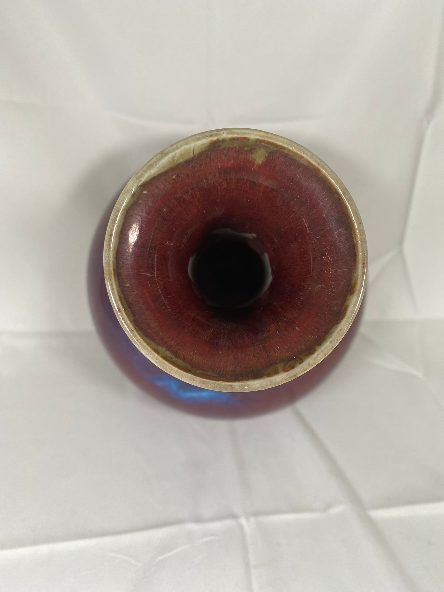 19th century Chinese Jun kiln style Sang de Boeuf or Oxblood Flambe Glaze Vase
