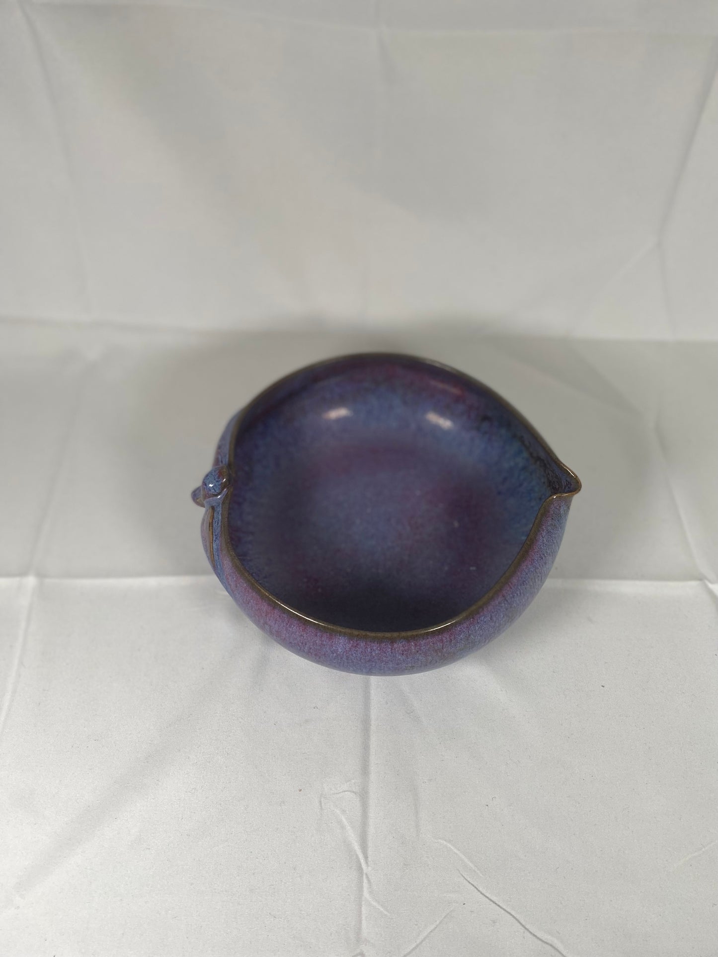 18th century Jun Kiln Style Sang De Boeuf or Oxblood Flambe Glaze Peach Form Brush Washer