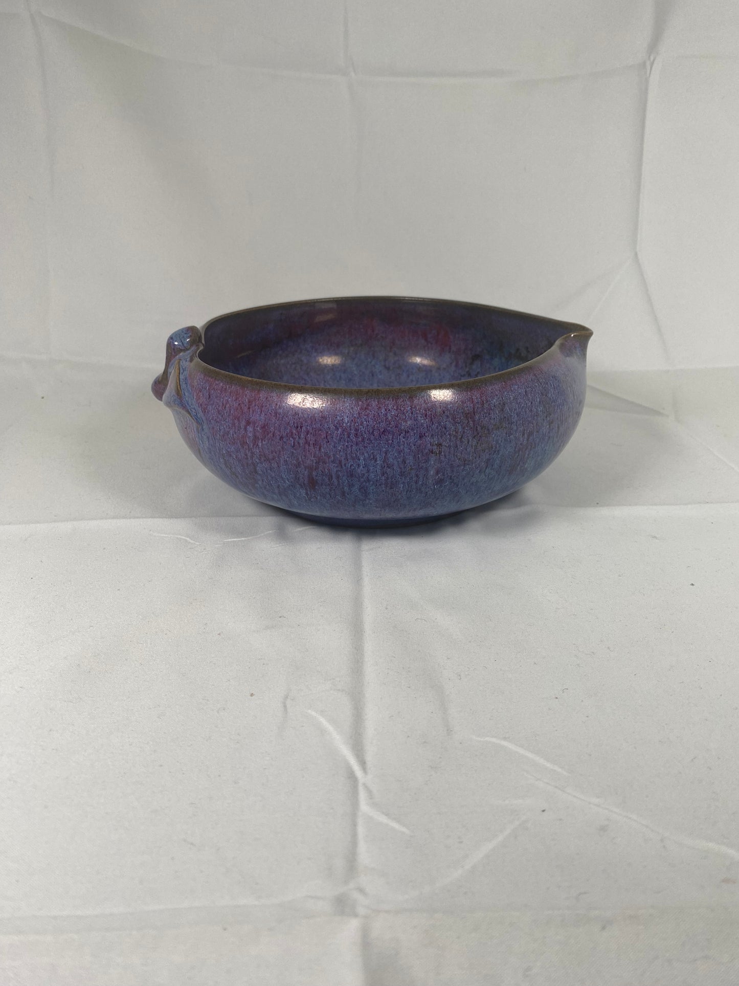 18th century Jun Kiln Style Sang De Boeuf or Oxblood Flambe Glaze Peach Form Brush Washer