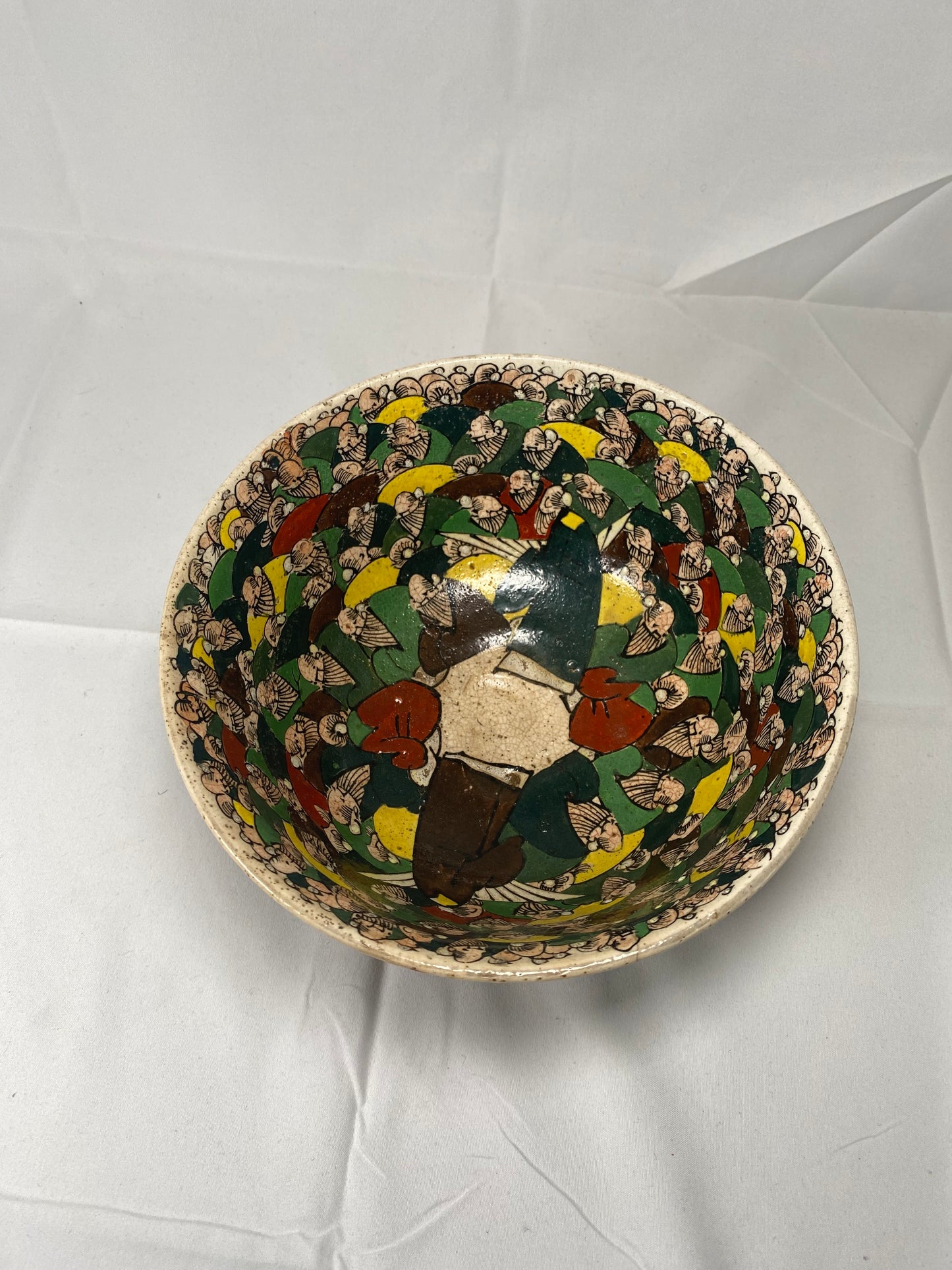 Early to mid 20th century Moriage enamelled earthenware bowl