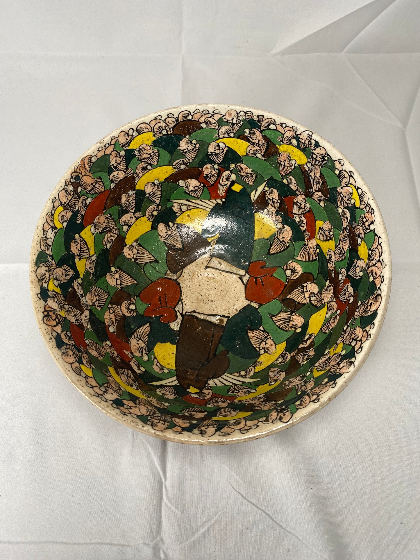 Early to mid 20th century Moriage enamelled earthenware bowl