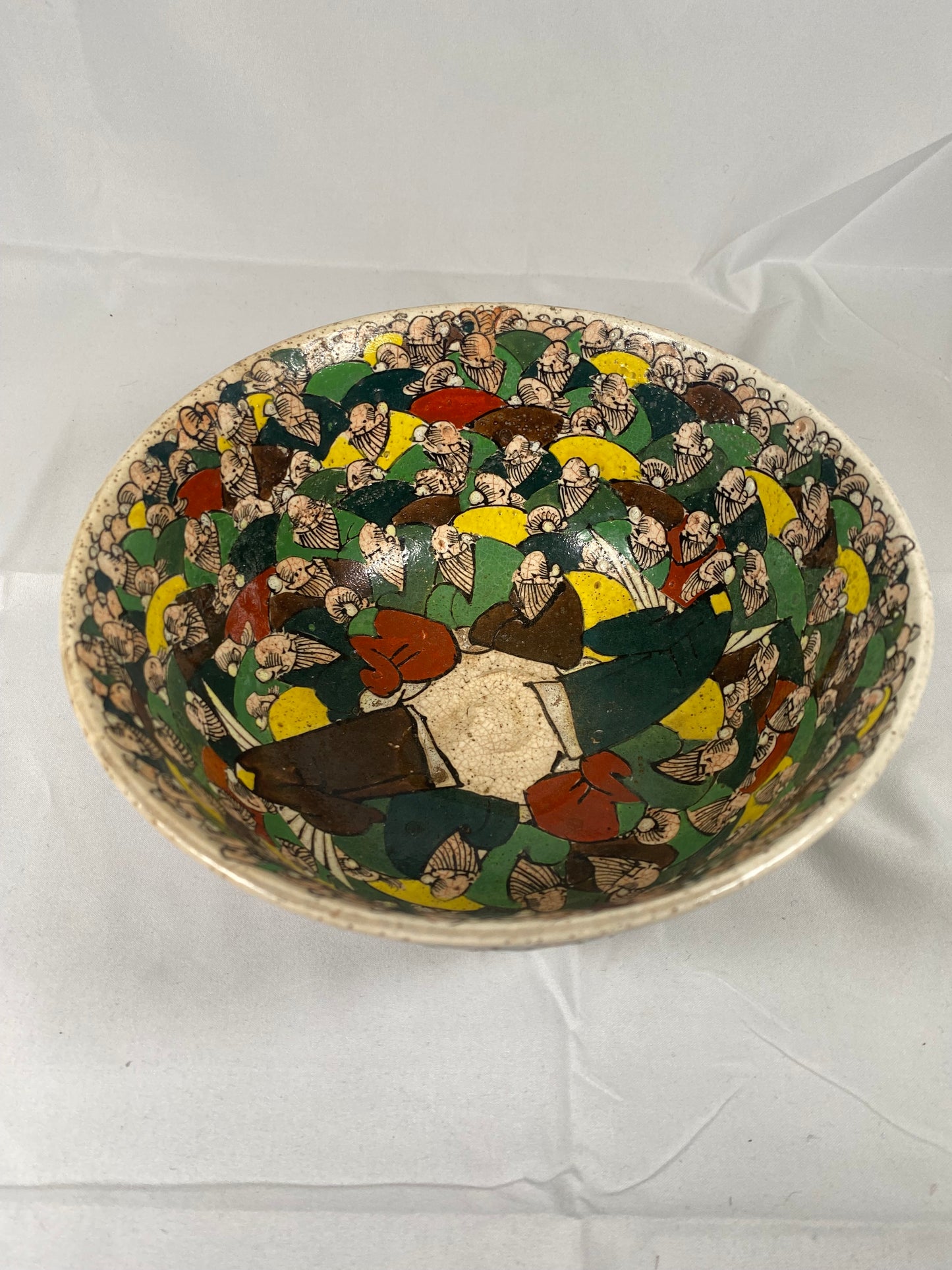 Early to mid 20th century Moriage enamelled earthenware bowl