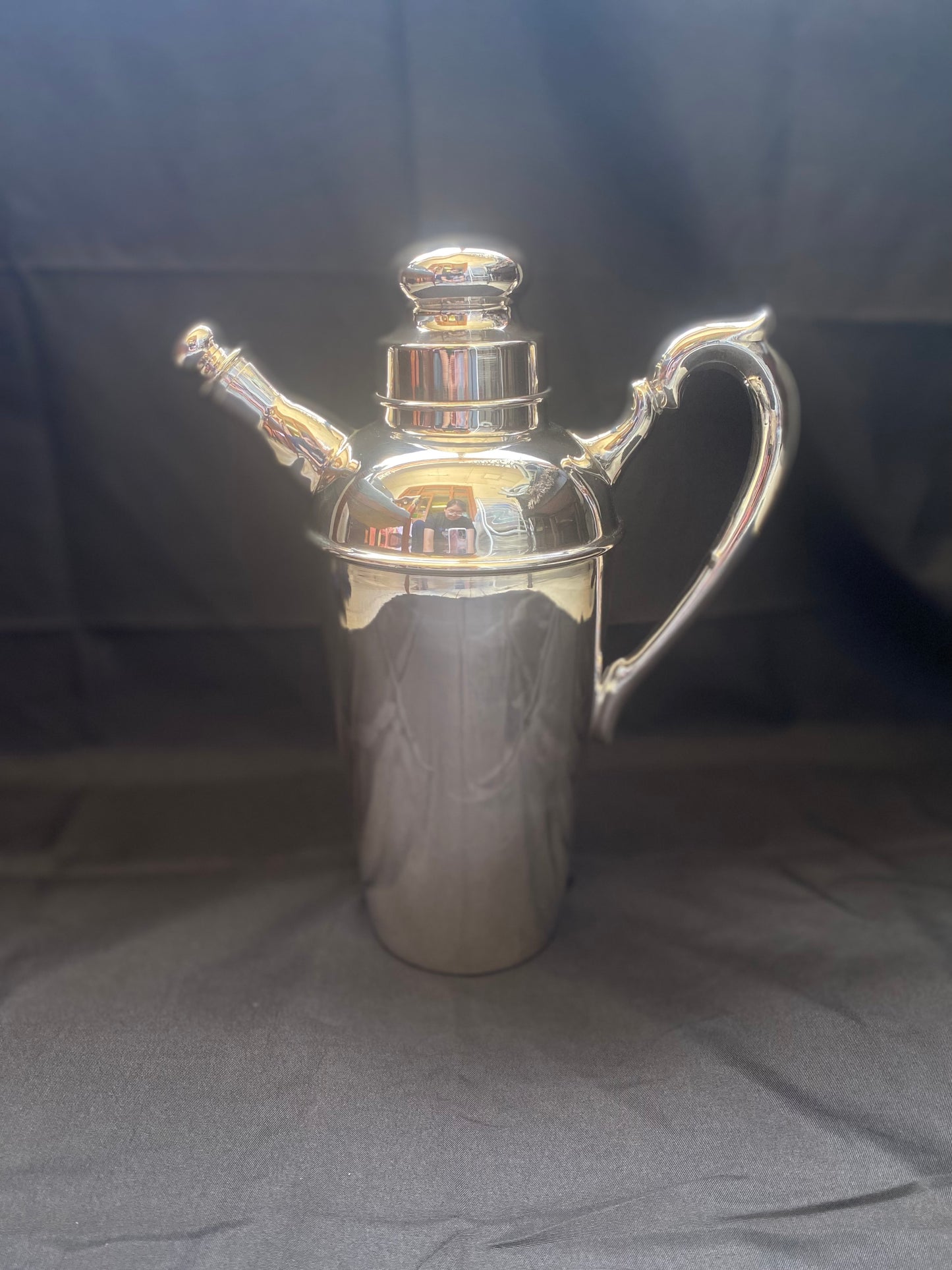装饰艺术风格 Camusso 秘鲁纯银鸡尾酒调酒器和倒酒器