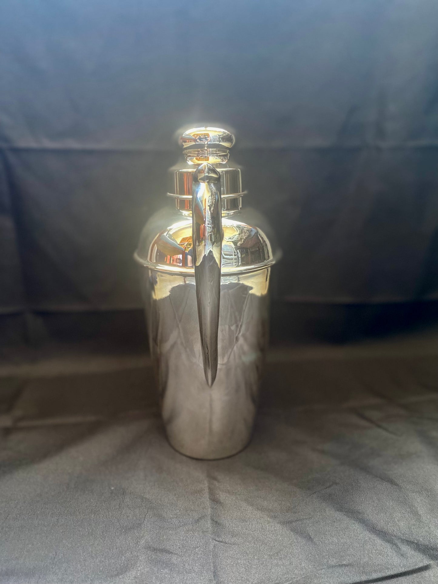 装饰艺术风格 Camusso 秘鲁纯银鸡尾酒调酒器和倒酒器