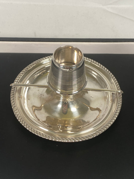 Antique English Sterling Silver Match Holder / Ashtray by William Devenport, 1905