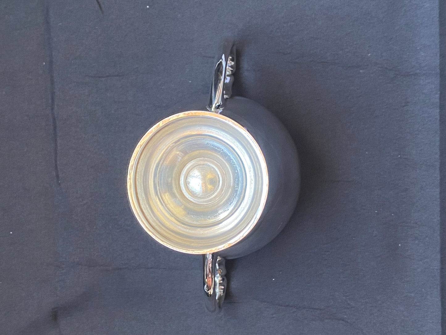 Azucarero y jarro para crema con tapa de plata esterlina peruana Camusso Art Decó