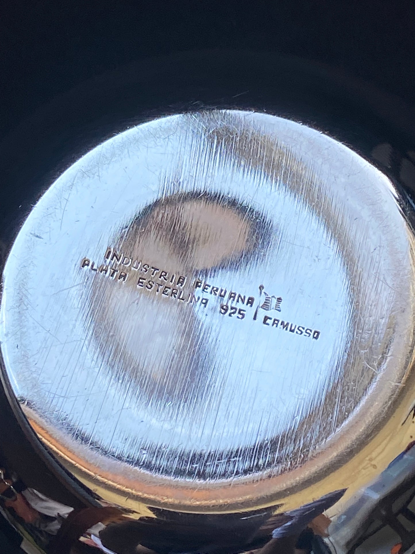 Azucarero peruano Art Déco Camusso de plata de ley