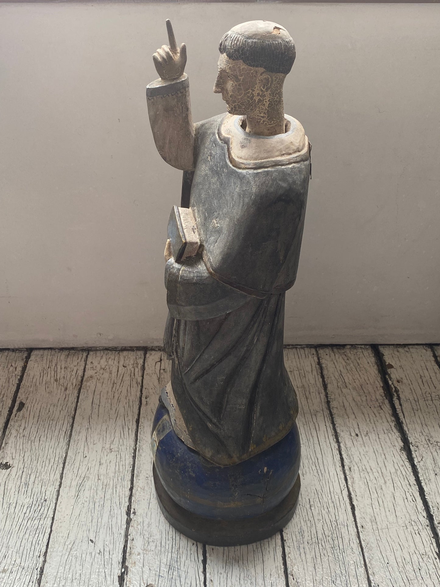 Large Late 18th to Mid 19th Century Spanish Colonial Santo Statue of Saint Vincent
