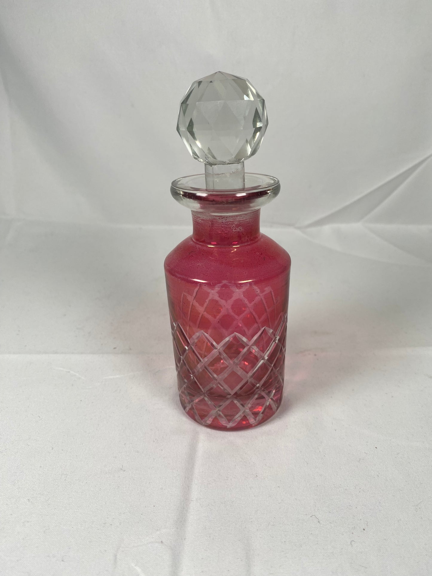 复古切割水晶红宝石闪光瓶带瓶塞