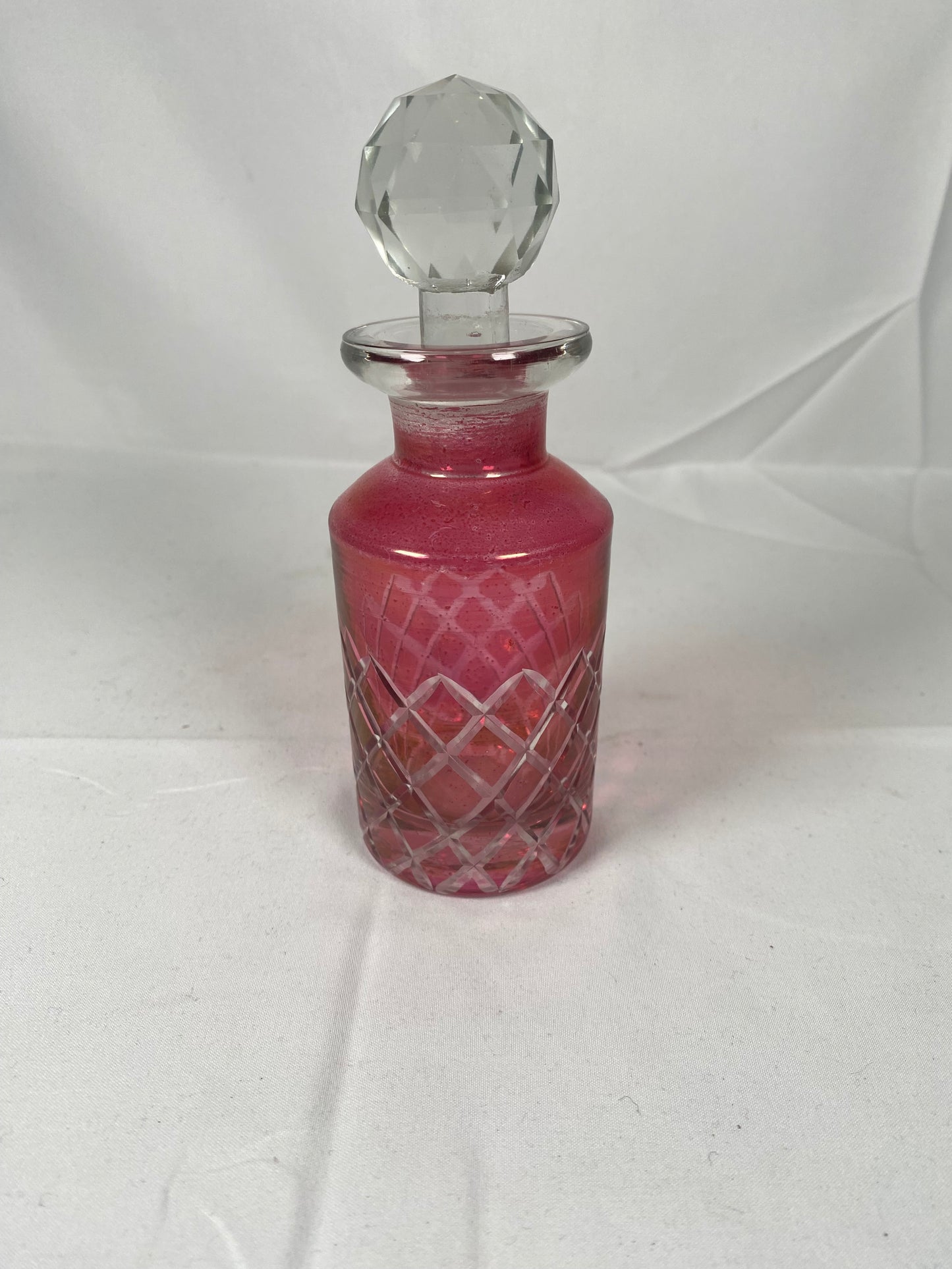 复古切割水晶红宝石闪光瓶带瓶塞