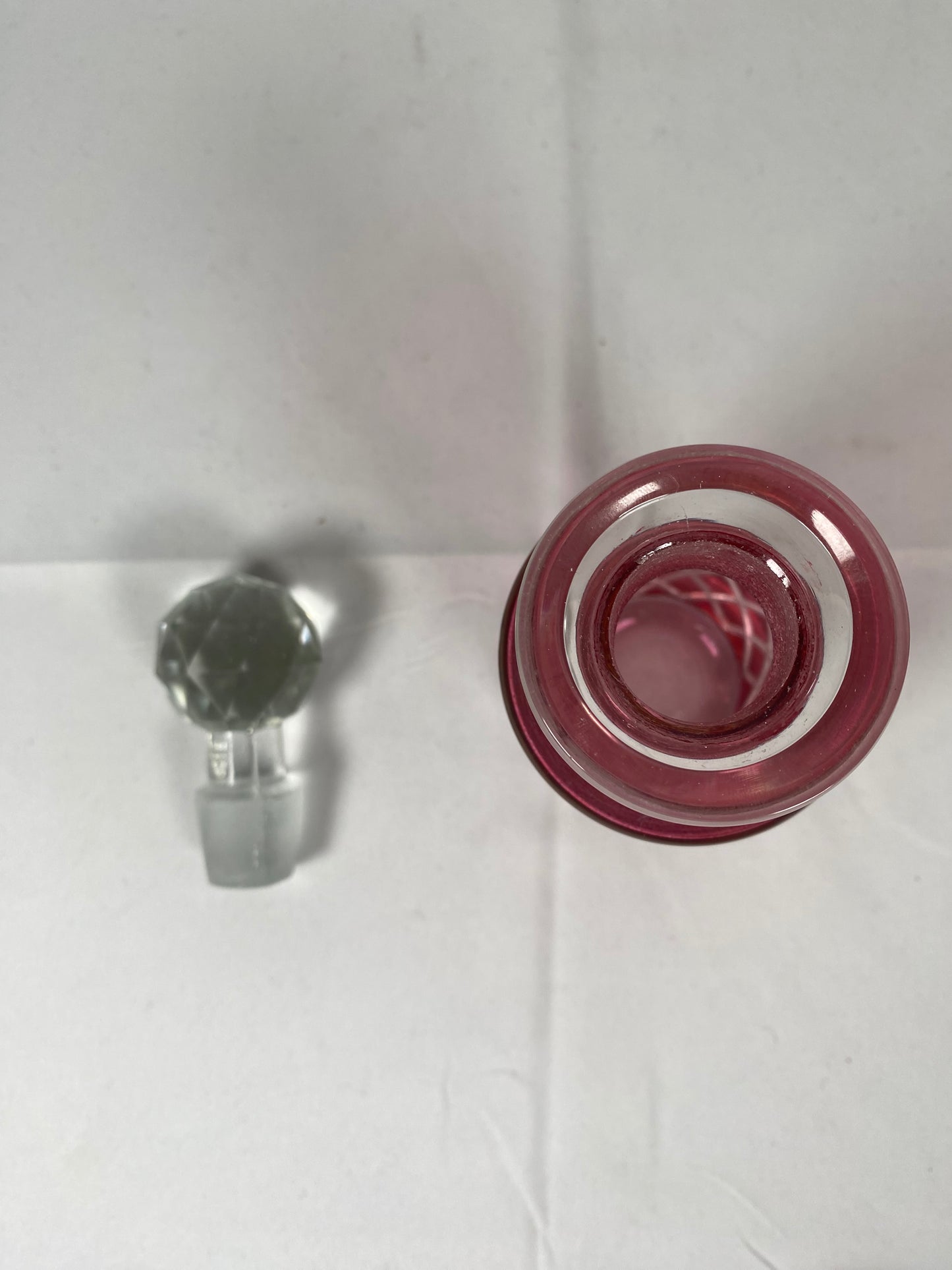 复古切割水晶红宝石闪光瓶带瓶塞