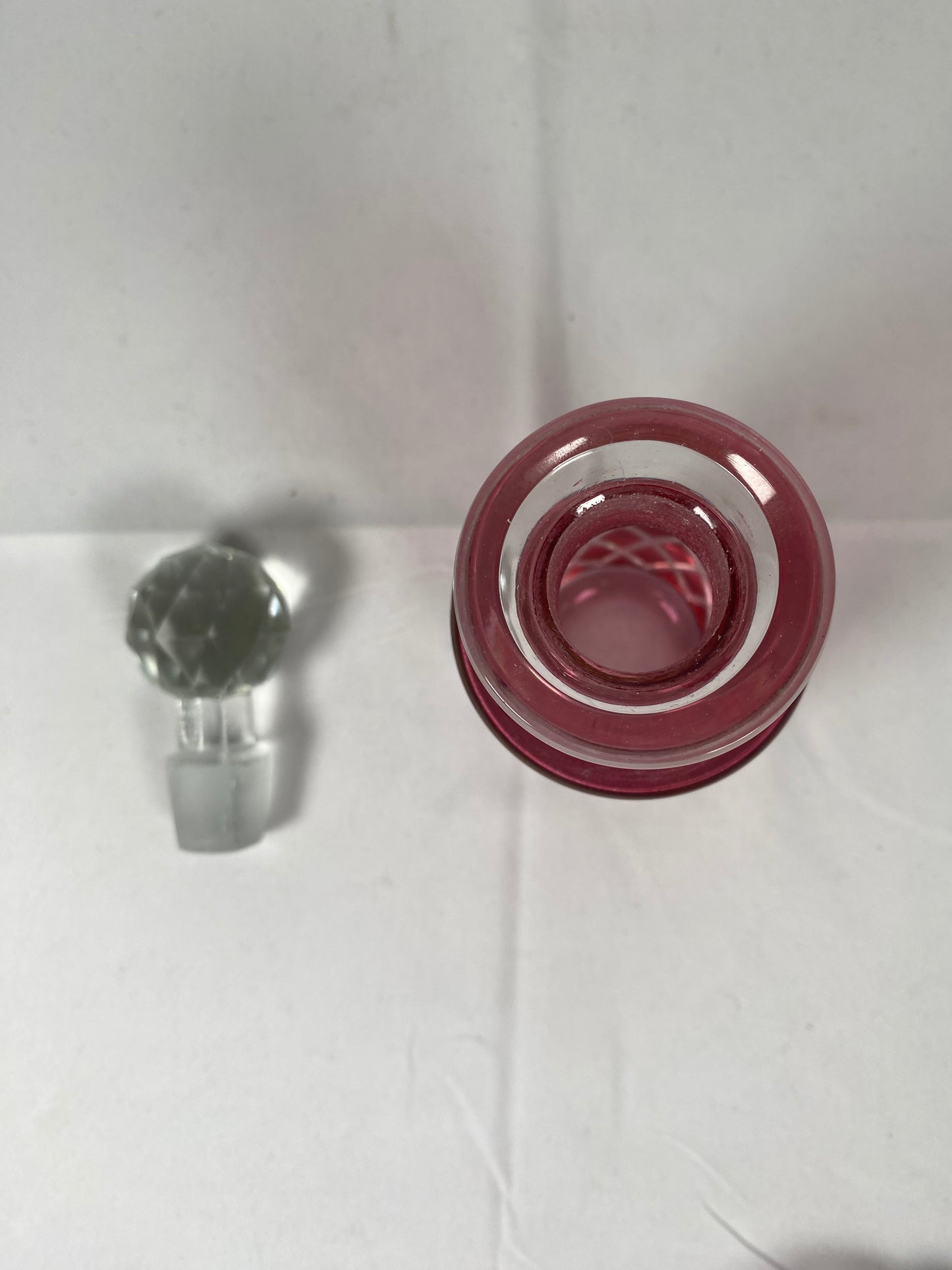 复古切割水晶红宝石闪光瓶带瓶塞