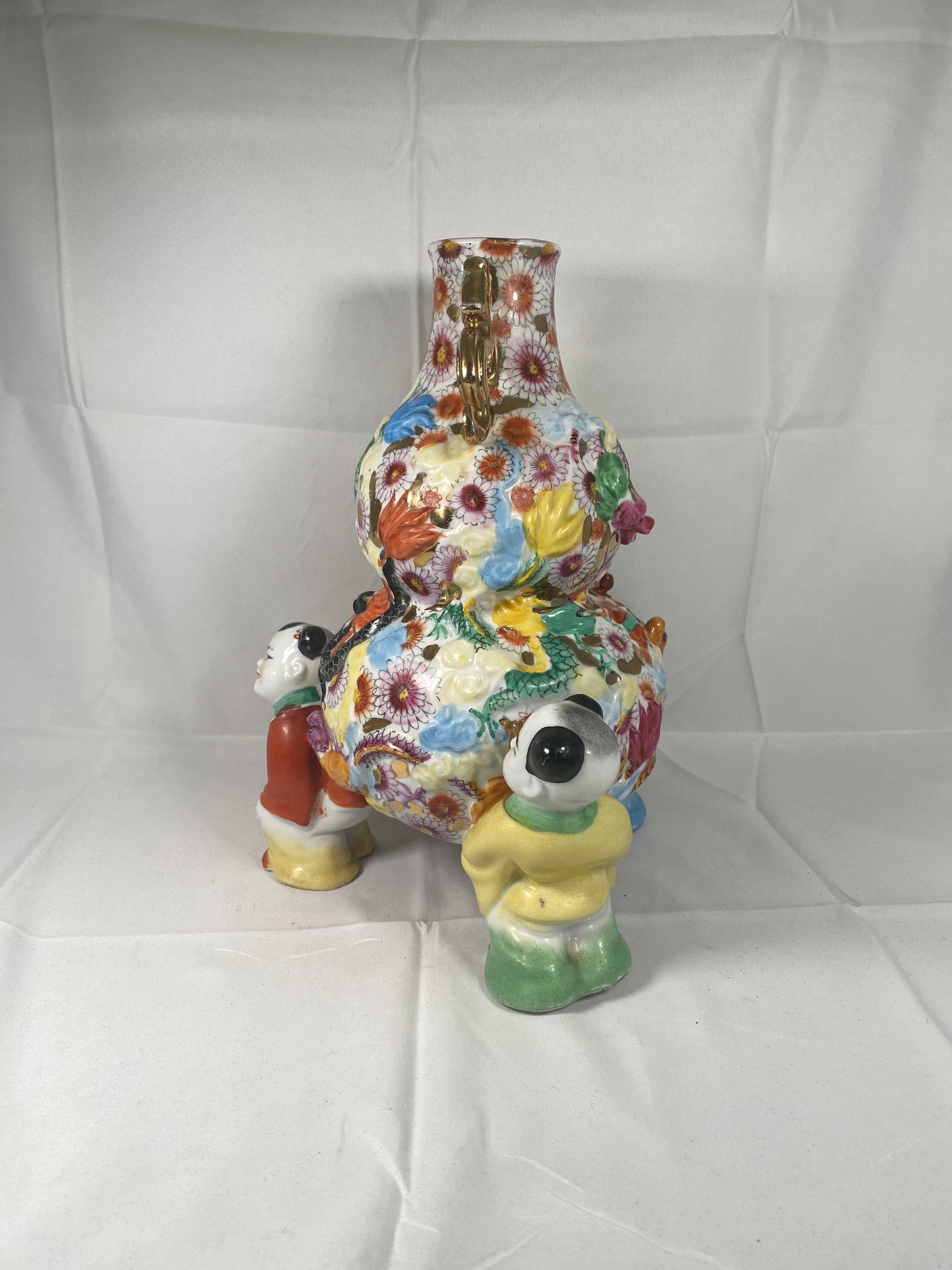 Midcentury fencai 'Children At Play" figural Chinese vase