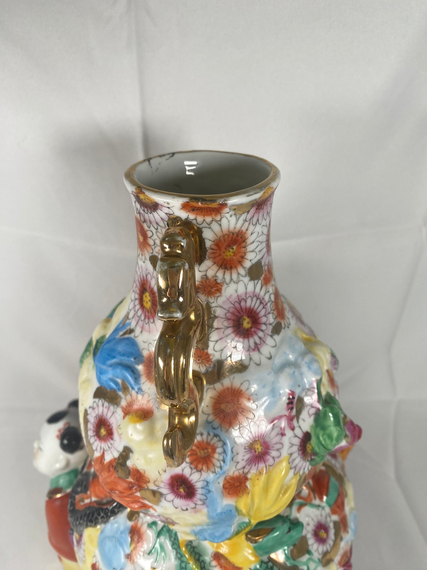 Midcentury fencai 'Children At Play" figural Chinese vase