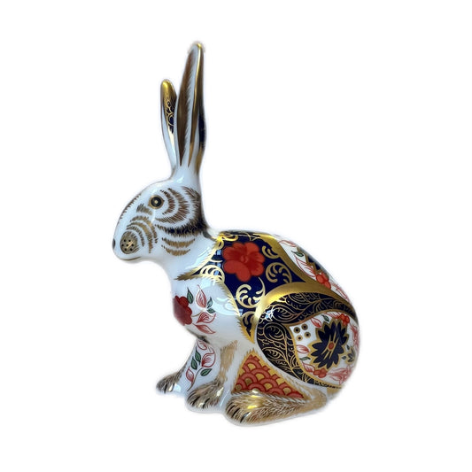 Vintage Royal Crown Derby “Old Imari Hare” paperweight figurine