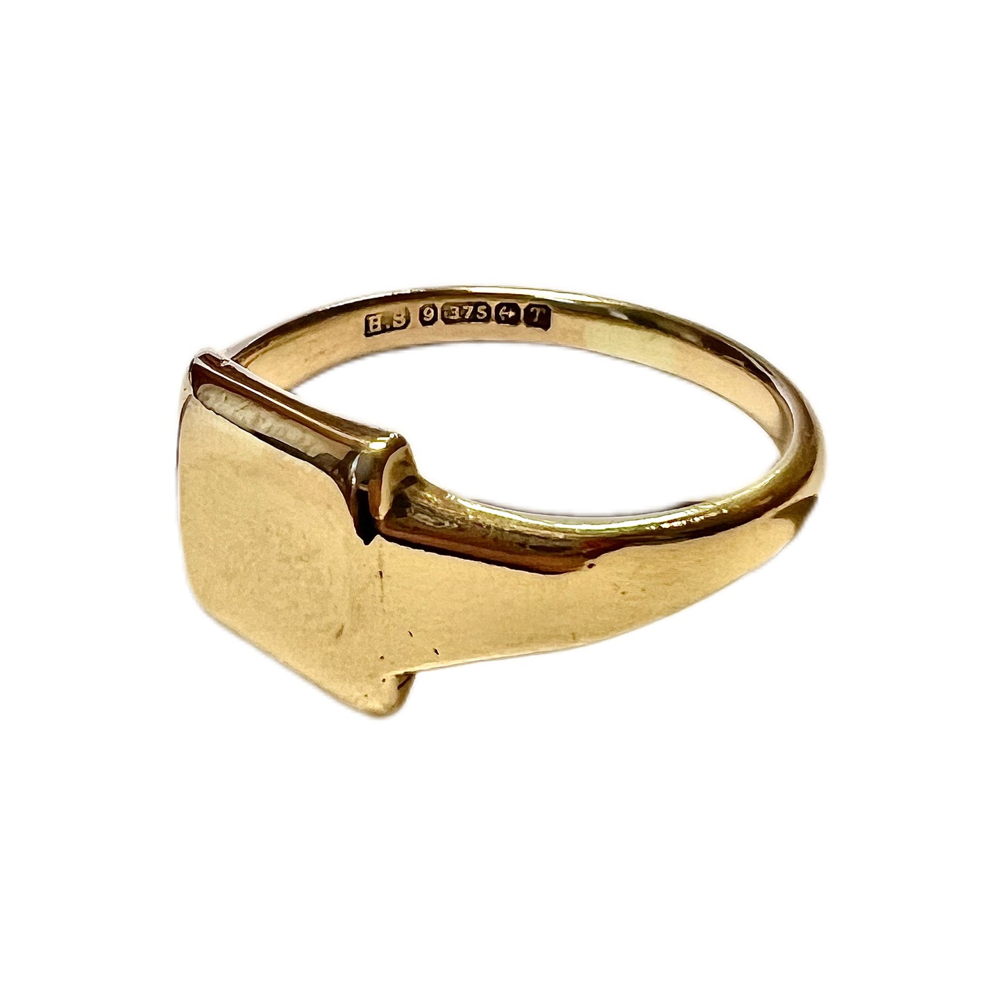 Vintage George VI 9ct yellow gold signet ring
