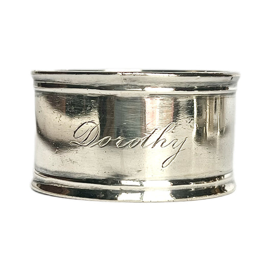 Vintage 1930s Emile Viner sterling silver napkin ring