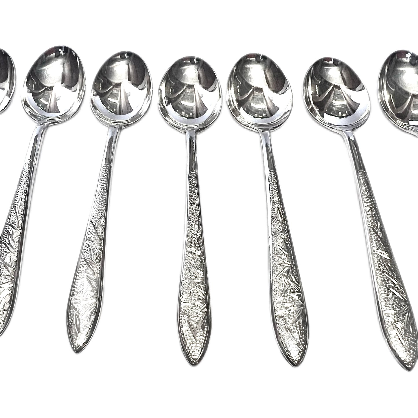 8 Chinese export silver teaspoons by Kingsburg, Hong Kong