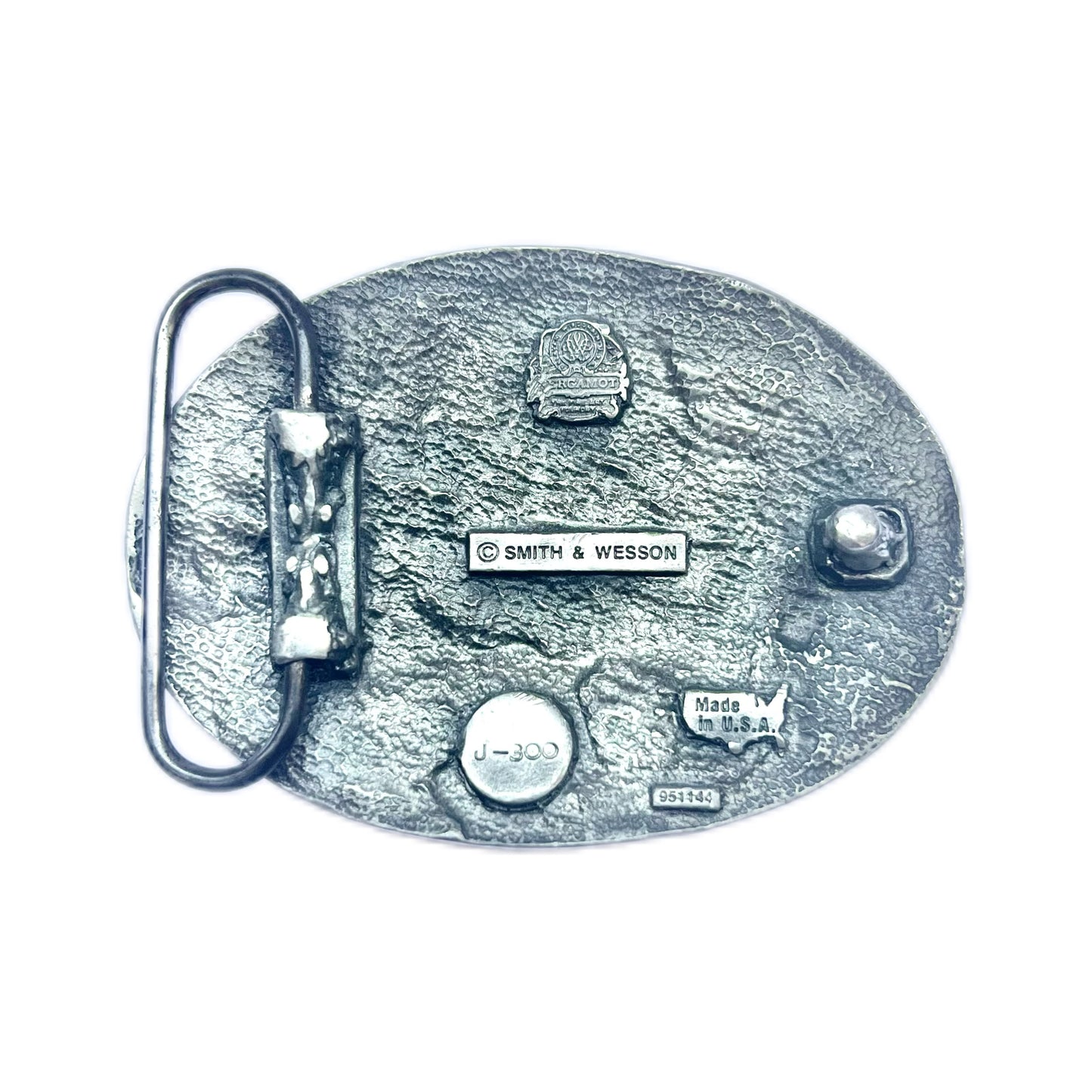 1980s Bergamot J-300 Smith & Wesson enamelled belt buckle