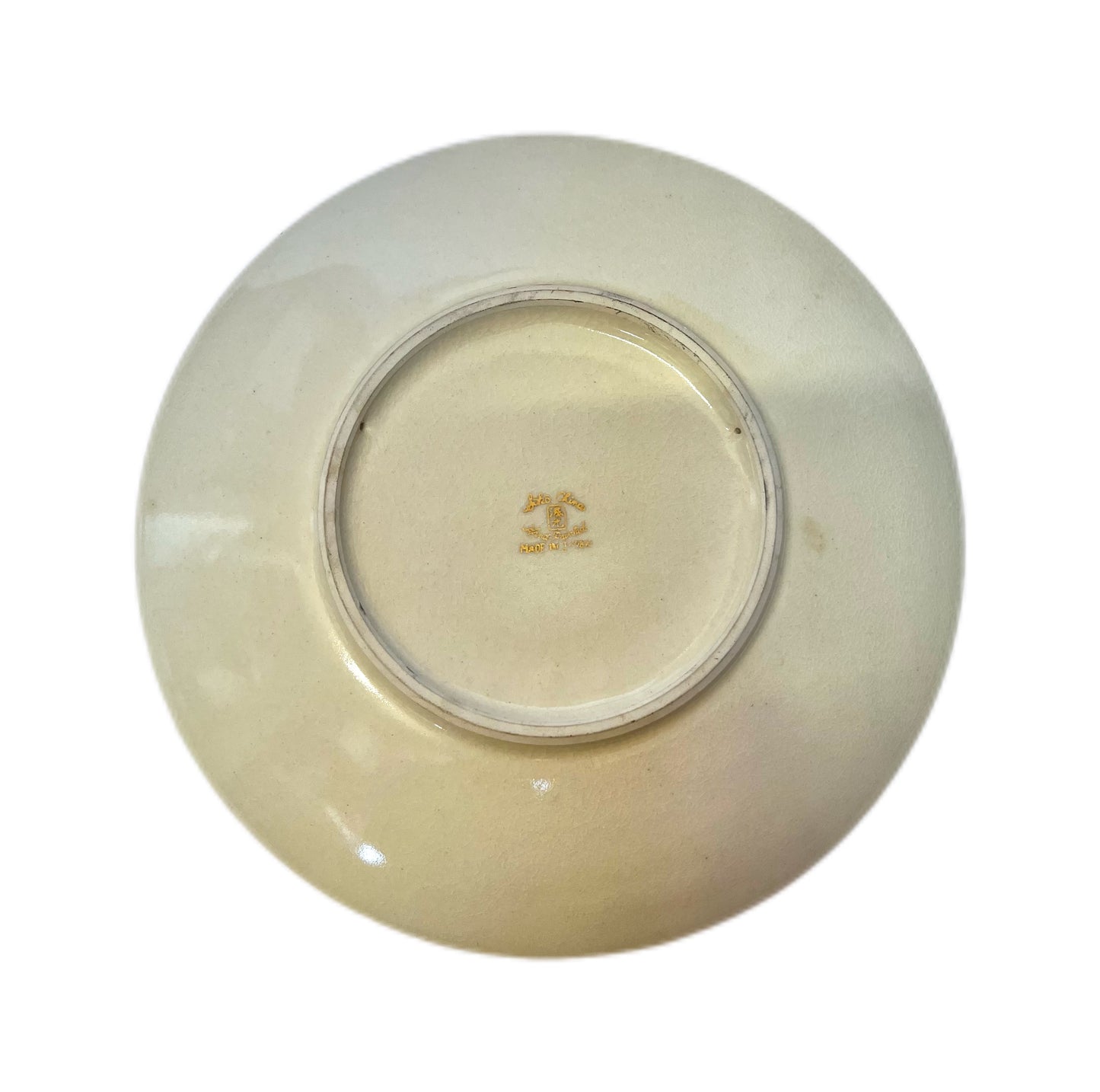 Vintage near antique Satsuma pheasant and wisteria plate, Soko of Kobe