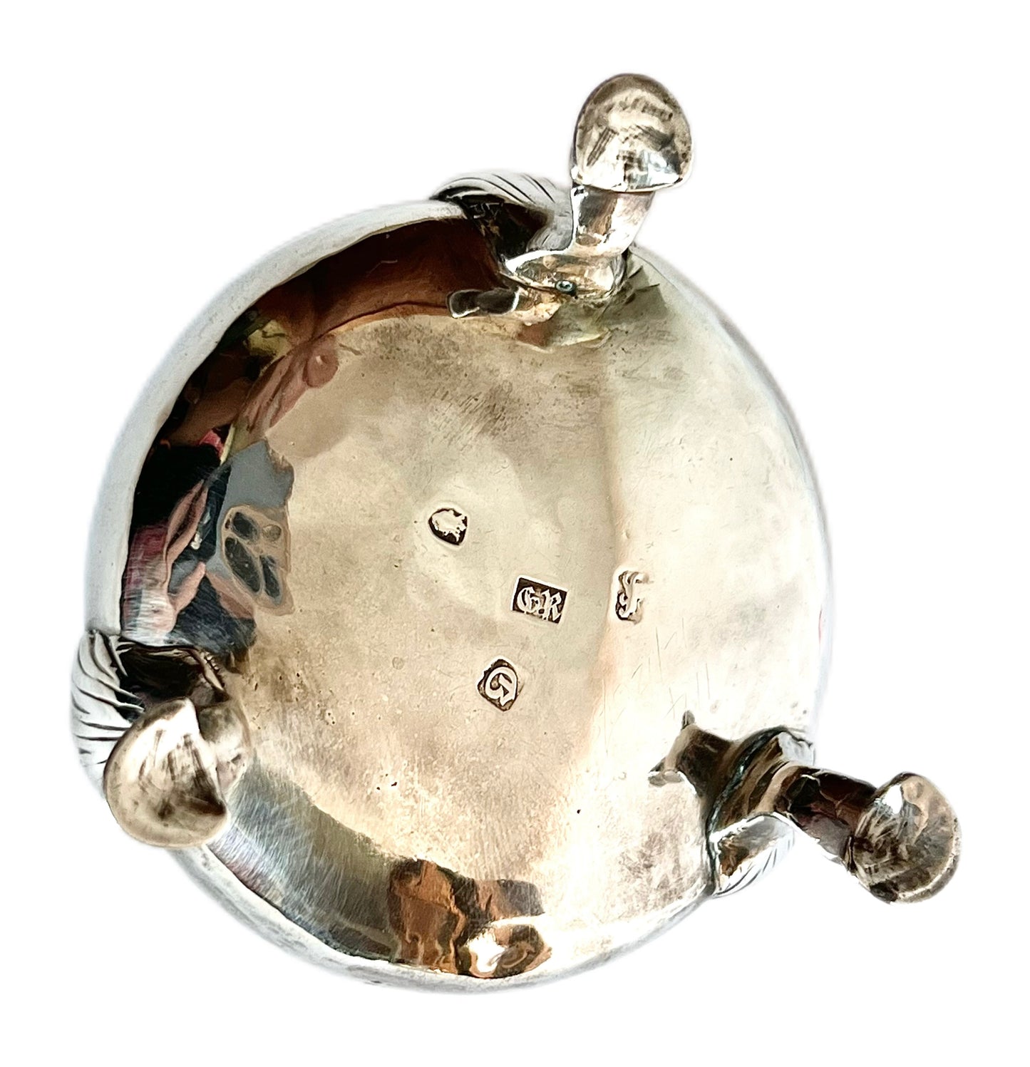 Pair of early George III sterling silver salt cellars by George Rous