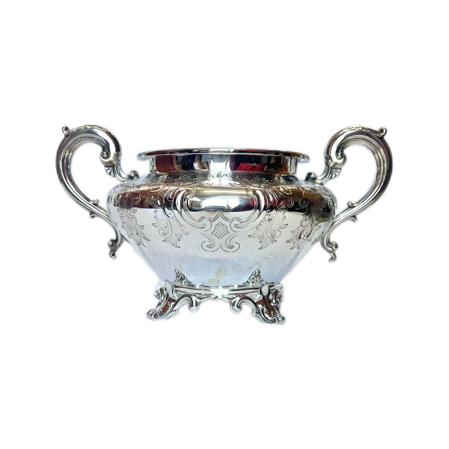 Antique Victorian Barnard Brothers sterling silver sugar bowl