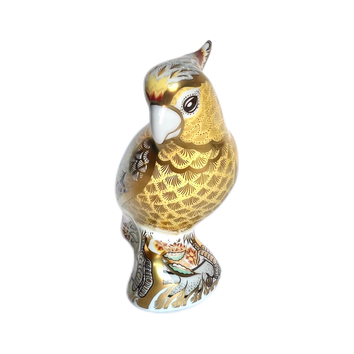 Rare Vintage Royal Crown Derby Citron Cockatoo paperweight figurine, Pre-Release Limited Edition