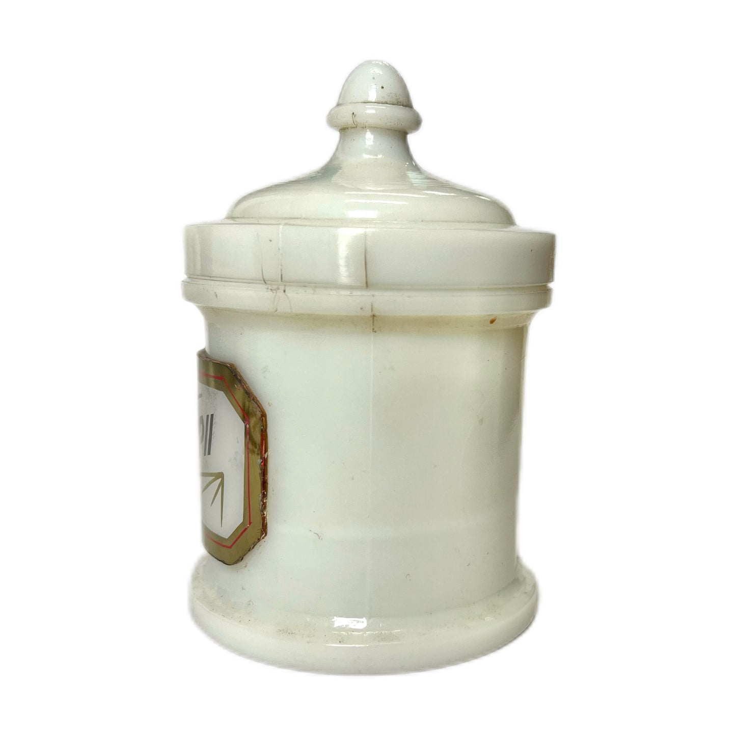 Rare antique Whitall Tatum Milk Glass Opium Apothecary Jar