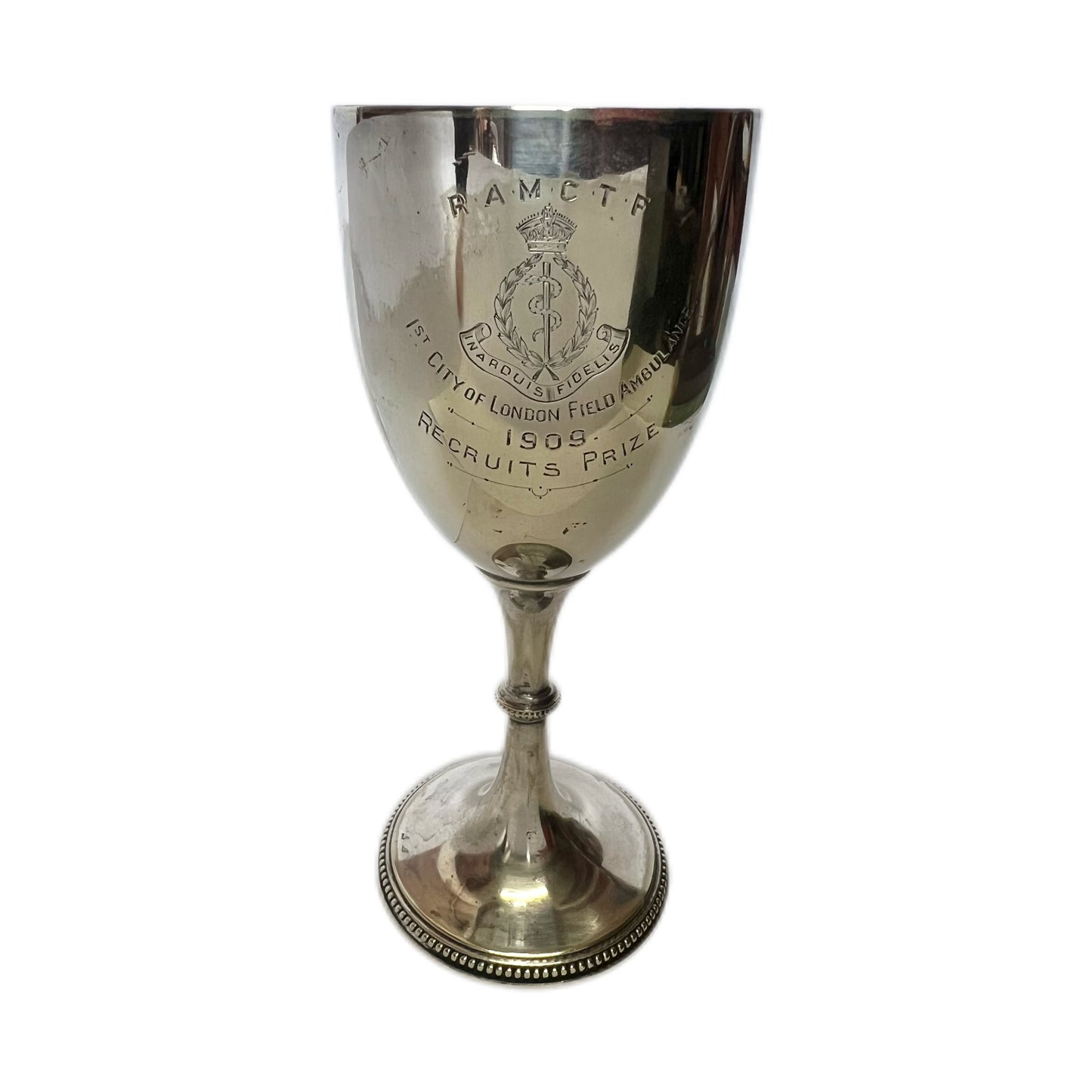Rare antique Edwardian RAMCTF 1st City of London Field Ambulance military presentation goblet